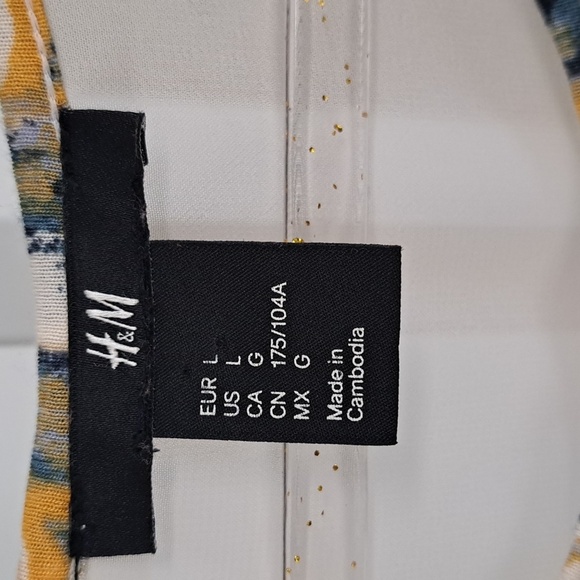 H&M Cream and Blue Sleeveless Sundress Size Large - Picture 6 of 8